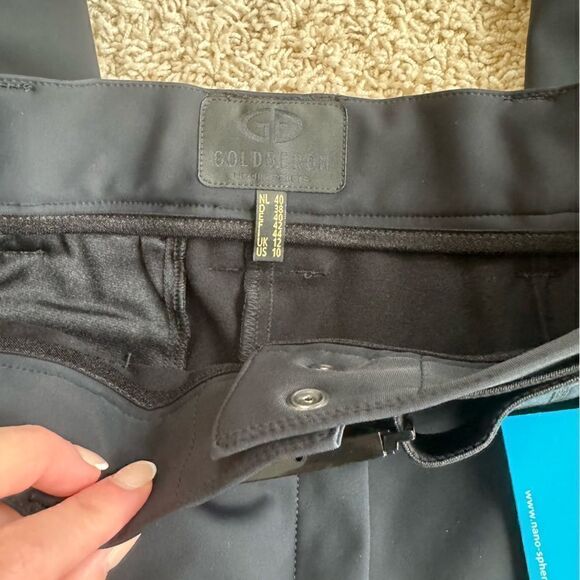 Goldbergh Vintage Belted Black Slim-leg Stirrup Ski Pants NWT US 10 Waterproof - Picture 3 of 7
